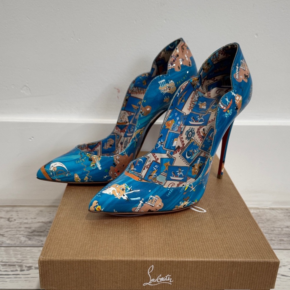 Christian Louboutin Vibrant Blue Graphic Heels